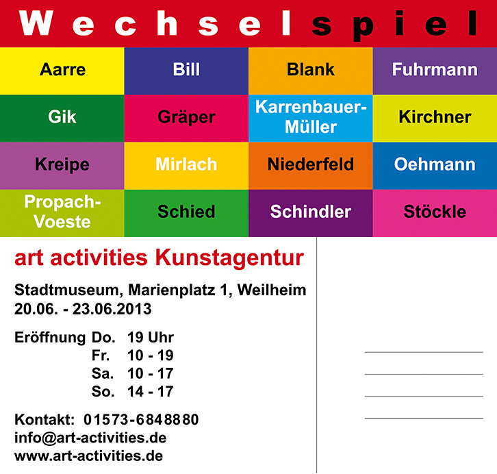 art activities, Einladung